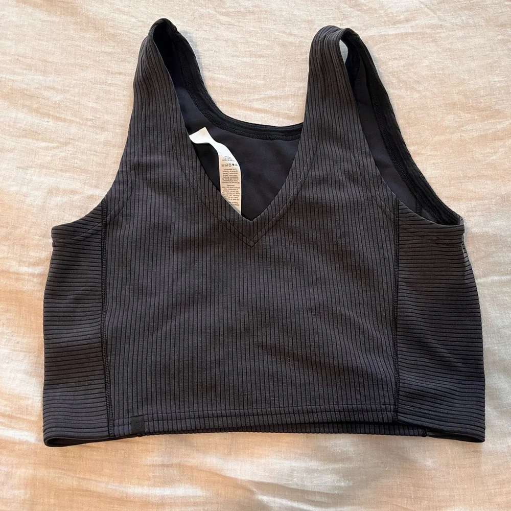 Lululemon Athletica Black Ribbed Sports Bra - Picture 1 of 3